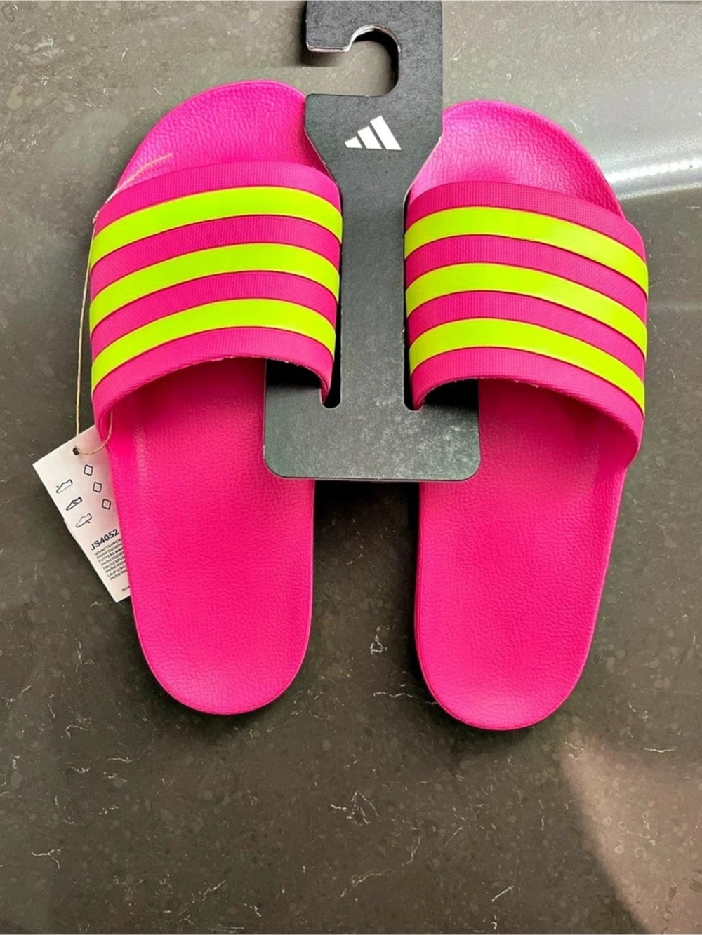 adidas Adilette Aqua Slides Pink & Green Sandals